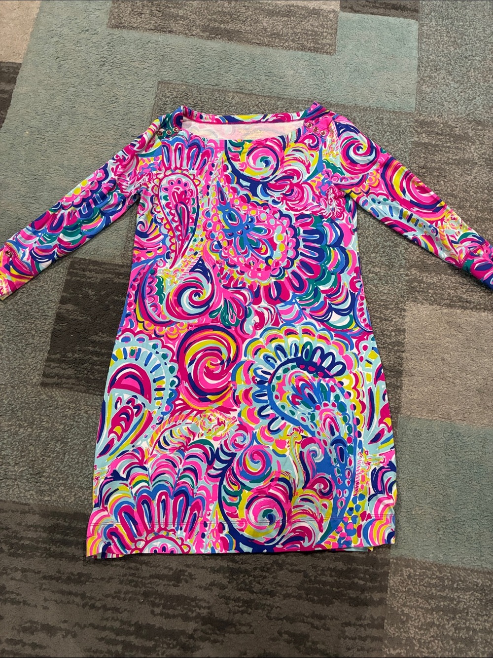 Lilly Pulitzer Multicolor Pink Paisley Long-Sleeve Dress